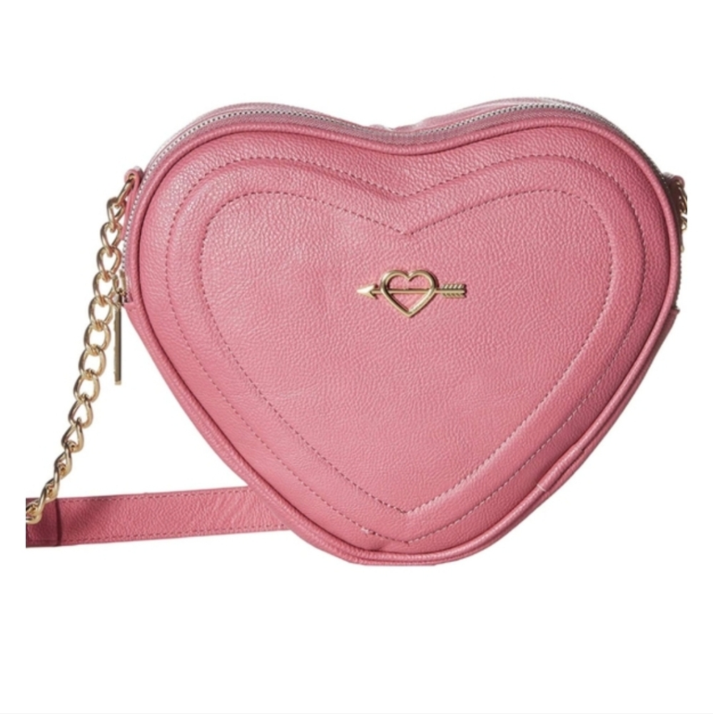 Betsey Johnson Pink Heart Crossbody Bag